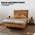 Base de cama Modelo Flotante + Respaldo modelo Artewood+2 veladores