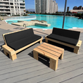 Juego de terraza // 2 sillones + Mesa de centro // Incluye Cojines de Regalo