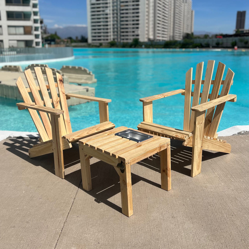 Kit de 2 Sillas Adirondack // Incluye Mesa bar de Regalo