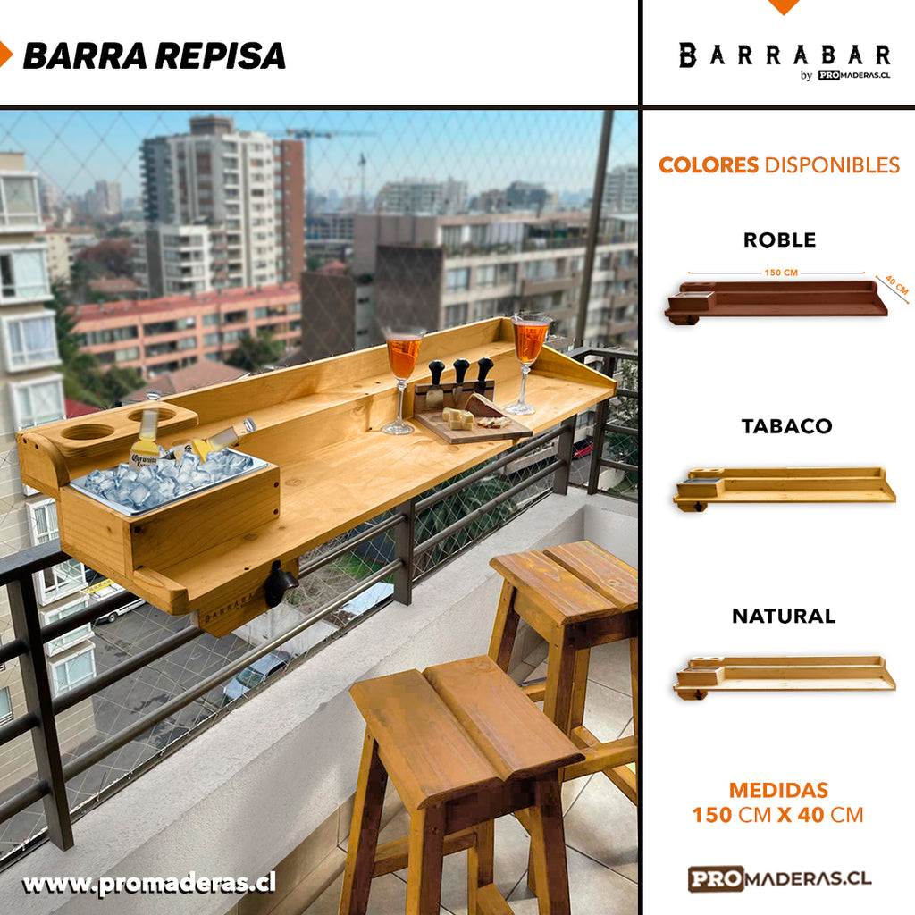 Barra repisa + 2 pisos Rústicos de regalo (AHORRAS $45.000)