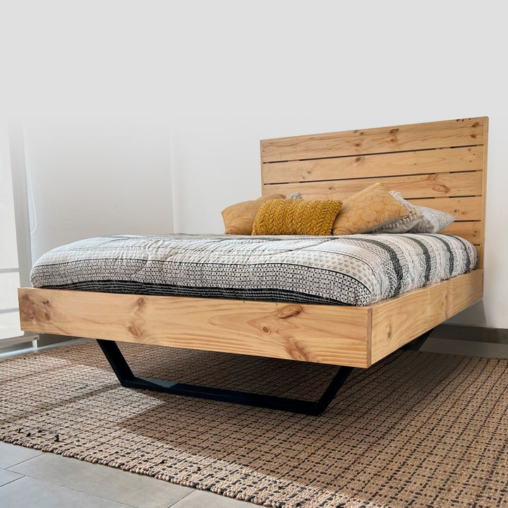 Kit de Base de cama flotante + respaldo clásico (2 plazas) // Incluye –