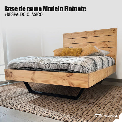 Base de cama Modelo Flotante + Respaldo modelo Clásico