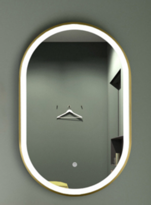 Espejo ovalado con luz led blanca en borde // 80 x 60cms
