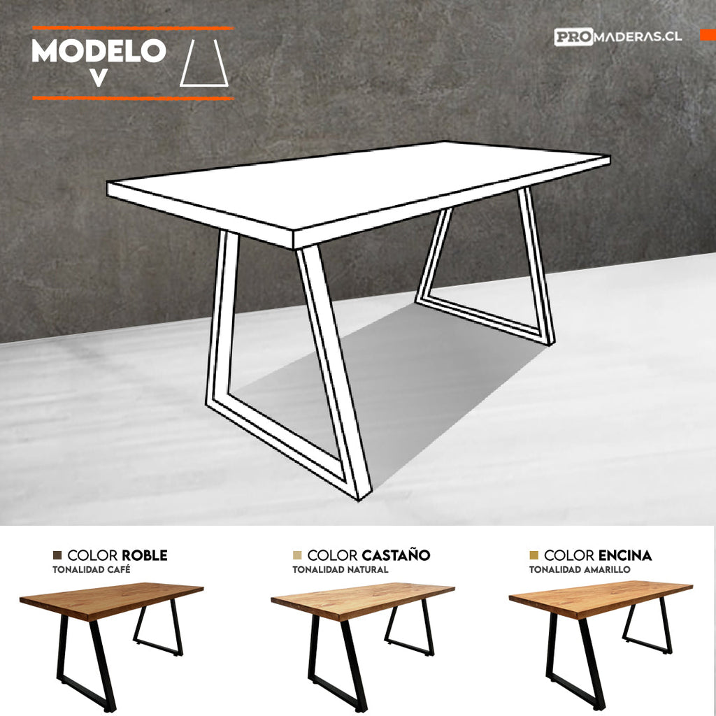 MESA V - Base metálica // Tamaño S (Para 4-6 Personas) (160 x 90cms)